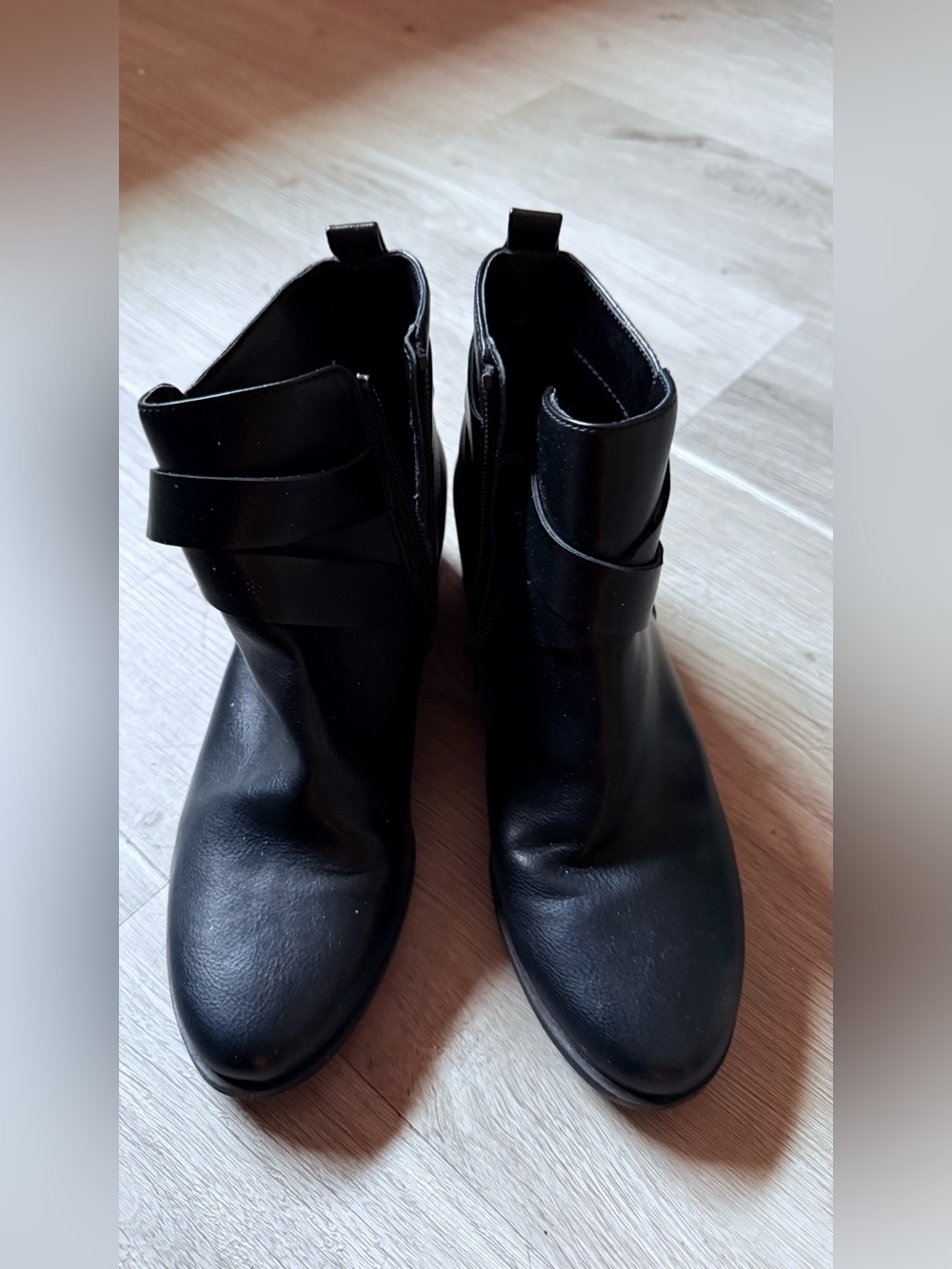 Anne Klein Black Ankle Booties with Side Strap